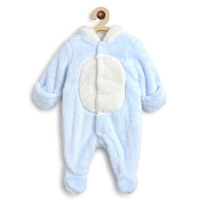 Hooded Faux Fur Babysuit-Front Opening 